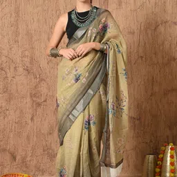 Moda Rapido Women Floral Printed Saree with Unstitched Blouse Piece-picture-28