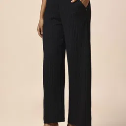 Chemistry Women Striped Slip-On Straight Fit Parallel Trousers-picture-39