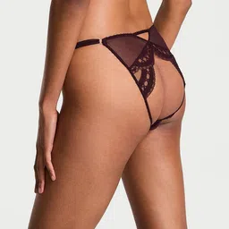 Victoria's Secret Laces Out Embroidery Open-Back Adjustable String Bikini Brief image 3