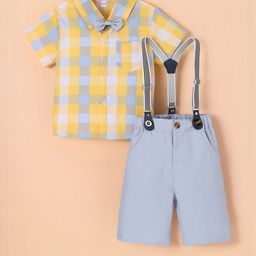 Hopscotch Boys Checked Shirt with Shorts & Suspender-picture-43