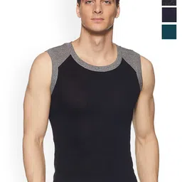 Sporto by Macho Men Pack Of 4 Cotton Colourblocked Gym Vest-image-92