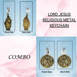 M Men Style Pack Of 2 Madonna Child and Jesus Metal Keychain image 5