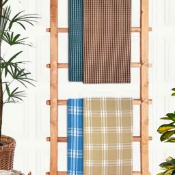 Aura Blue & White 4 Printed Cotton 210 GSM Bath Towel-picture-34