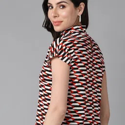 SAFFE Geometric Print Blouson Top image 4