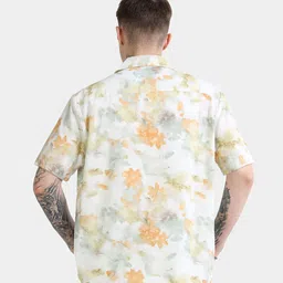 StitchX Men Short Sleeve Printed Beach Cuban Collar Shirt Multicolour image 4