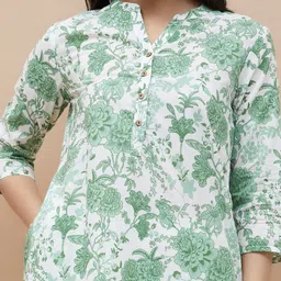 Melange by Lifestyle Floral Printed Straight Cotton Kurta image 3