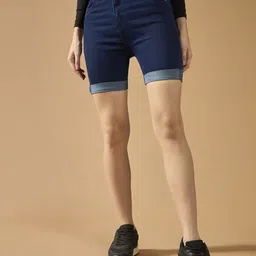DOLCE CRUDO Women Skinny Fit High-Rise Denim Denim Shorts-picture-47