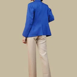 Talethread Notched Lapel Collar Single-Breasted Casual Blazer image 5