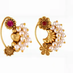 vivastri Gold Plated Alloy Nath Nose Pins-picture-35