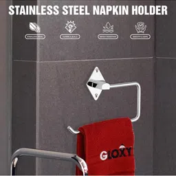 GLOXY Silver-Toned Stainless Steel Towel Holder image 2