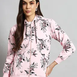 eWools Women Printed Hooded Front-Open Sweatshirt image 1
