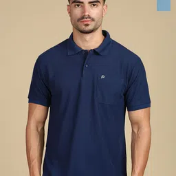 LUX PARKER Men Pack of 2 Anti Odour Solid Polo Collar Cotton T-shirts-picture-46