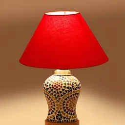 Aura Red Glass Traditional Frustum Shaped Table Lamp image 3