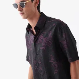 RARE RABBIT Men Comfort Boxy Fit Abstract Printed Spread Collar Casual Shirt-picture-19
