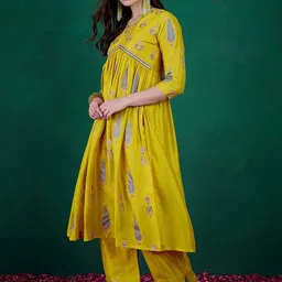 Sangria Embroidered A-Line Kurta & Trouser Set image 5