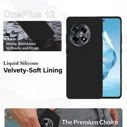 LIRAMARK Solid OnePlus 12 5G Liquid Silicone Soft Back Case image 5