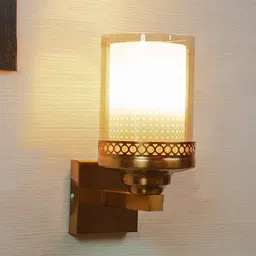 kapoor lampshades Bumpy Metal Wall Mounted Uplight Sconce (Yellow) image 1