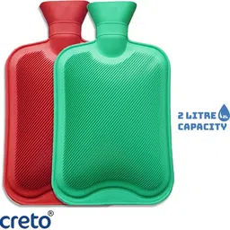 Pack of 2 Durable Rubber Heating Pad (for Instant Pain Relief) Non Electric 2 L Hot Water Bag-image-20