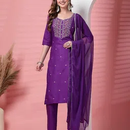 kfashionbfc Women Cotton Blend Kurta Pant Dupatta Set-picture-45