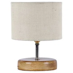 Devansh Wood Table Lamp With White Jute Shade by New Era image 4