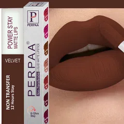 PERPAA Set of 4 Power Stay Non-Transfer & Long-Lasting Velvet Matte Liquid Lipstick 5 g-Brown 16 - Mauve 23 - Nude 21 - Bright Red 01 image 3