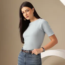 Chemistry Round Neck Ribbed Top-picture-22