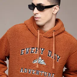 Roadster The Lifestyle Co Men Hooded Sherpa Sweatshirt image 1