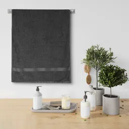 Urban Magic Grey Solid 225 GSM Solid Bath Towel-image-74