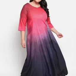 Amydus Women Plus Size Multi Dyed A-Line Maxi Dress image 1