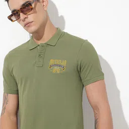 The Roadster Life Co. Embroidered Detail Polo Collar Pure Cotton T-shirt-picture-11