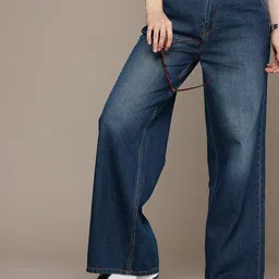 The Roadster Life Co. Women Wide Leg High-Rise Pure Cotton Jeans-image-84