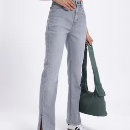 glitchez Women Straight Fit Slit Hem Jeans-image-31