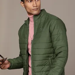 WROGN Solid Mock Collar Padded Jacket-picture-24