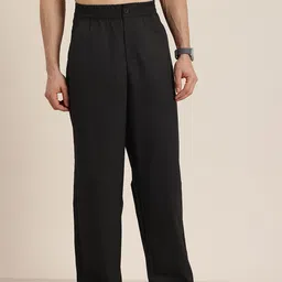HERE&NOW Men Wide Leg Straight Fit Trousers-picture-36
