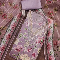 MANVAA Embellished Organza Unstitched Dress Material-picture-36