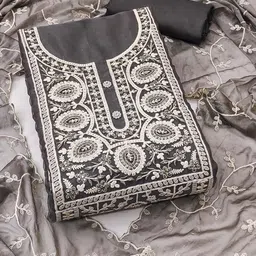 MANVAA Embroidered Organza Unstitched Dress Material-picture-28