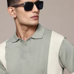 The Roadster Lifestyle Co. Colourblocked Polo Collar Pure Cotton T-shirt-picture-15