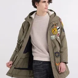 replay Twill Parka Jacket with Outdoor Patches-picture-29
