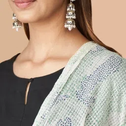 Fabindia White Cotton Printed Dupatta image 5