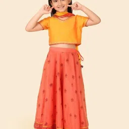 Fabindia Kids Coral Printed Lehenga Set image 5
