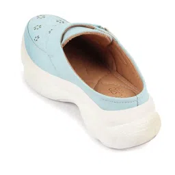 Fausto Women's Sky Blue Mule Shoes image 5