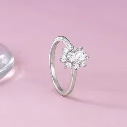GIVA 92.5 Sterling Silver Floral Ellipse Ring-picture-33