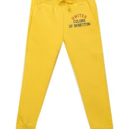United Colors of Benetton Kids Yellow Logo Print Joggers-picture-20