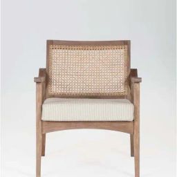 Fabindia Home Beige & Brown Mango Wood Woven Doyle Arm Chair-picture-26
