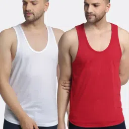 Friskers Multi Cotton Slim Fit Vest - Pack of 2-picture-18