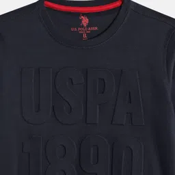 u.s. polo assn. kids U S Polo Assn Kids Boys Navy Blue Embosed Sweatshirt image 3