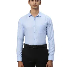Park Avenue Blue Slim Fit Texture Shirt-image-62