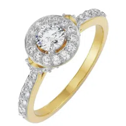 Emori 18k Yellow Gold & Diamond Hanna Halo Solitaire Engagement Ring-picture-36