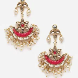 Panash Gold Plated Artificial Stones and Beads Studded Reversible Jewellery Set image 5