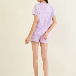 Sweet Dreams Lavender Cotton Printed Short Sets image 2